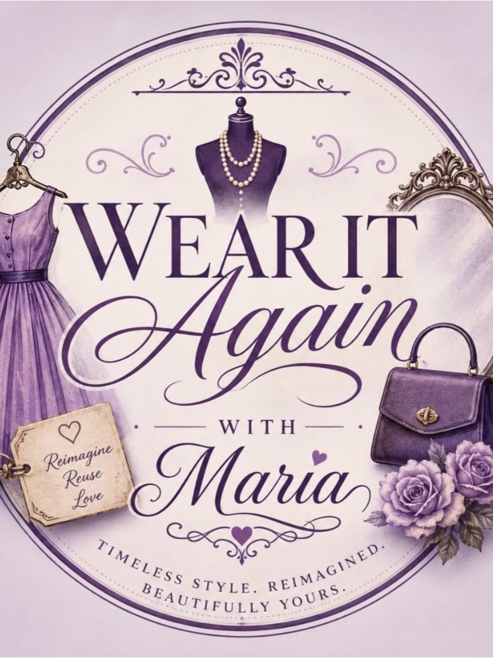 Wear It Again with Maria Graphic Print - Lavender Fashion Art